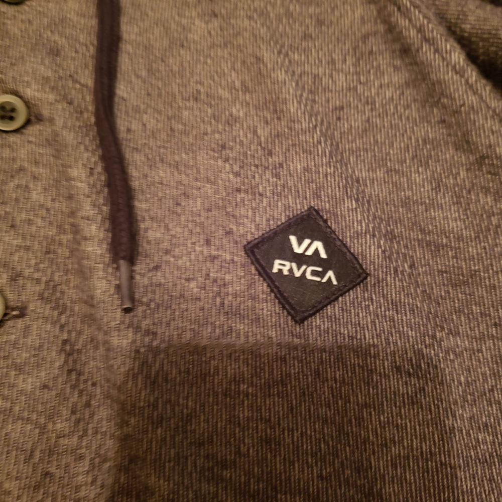 RVCA Charcoal Hooded Shirt - Picture 3 of 5